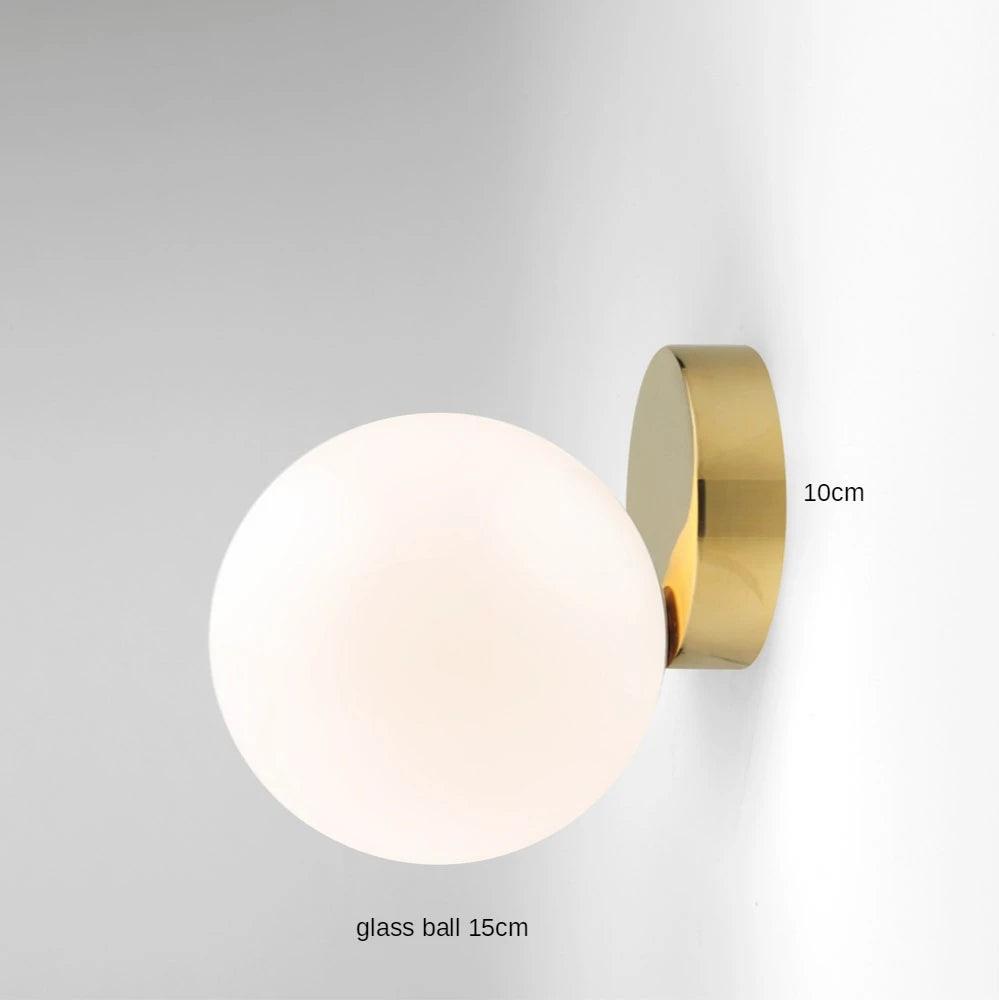 Modern Wall Light Glass Ball Luxury Gold Sconce Living Room Bedroom Bedside Aisle Staircase Nordic Wall Mount Indoor Decor Lamp