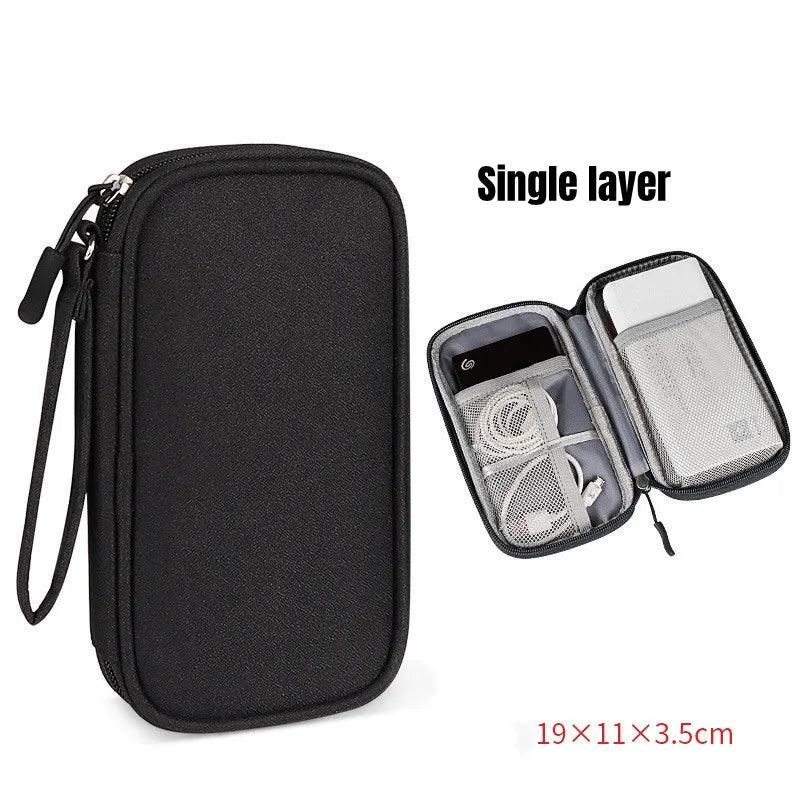 NEW Travel Organizer Bag Cable Storage Organizers Pouch Carry Case Portable Waterproof Double Layers Storage Bags For Cable Cord