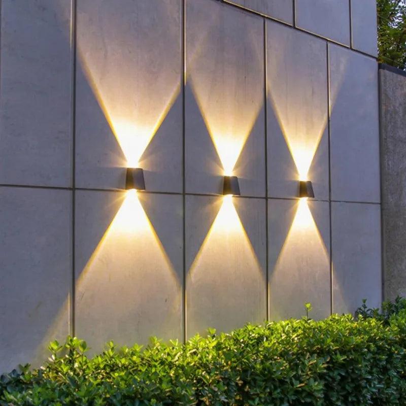 New LED Outdoor Solar Wall Light Garden Villa Courtyard Porch Landscape Decorative Lamp Up And Down Luminous Wall Washer Lights