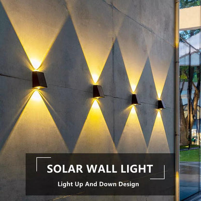 New LED Outdoor Solar Wall Light Garden Villa Courtyard Porch Landscape Decorative Lamp Up And Down Luminous Wall Washer Lights