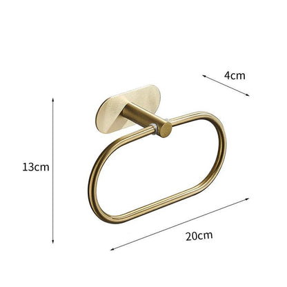 No Drilling Stainless Steel Self-adhesive Towel Bar Paper Holder Robe Hook Towel Ring Black Silver Gold Bathroom Accessories Set