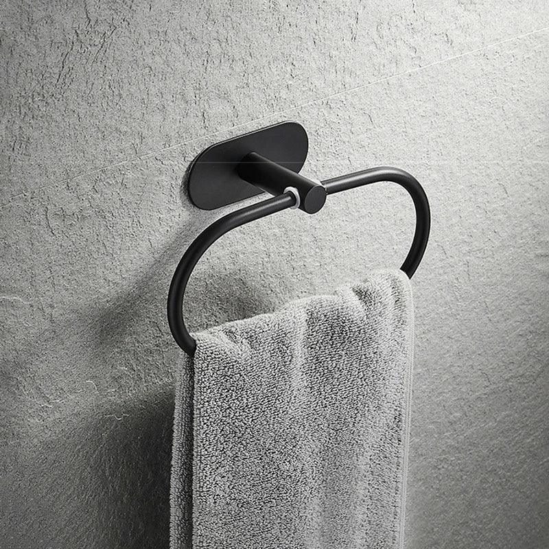 No Drilling Stainless Steel Self-adhesive Towel Bar Paper Holder Robe Hook Towel Ring Black Silver Gold Bathroom Accessories Set