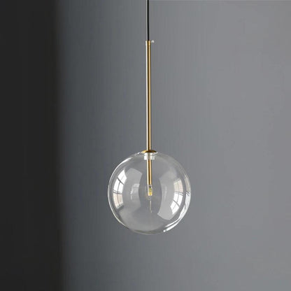 Nordic Clear Glass Pendant Lights Modern cafe bar Glass Ball Pendant Lamp Dining Room Kitchen fixtures Hanging Lamp Suspension