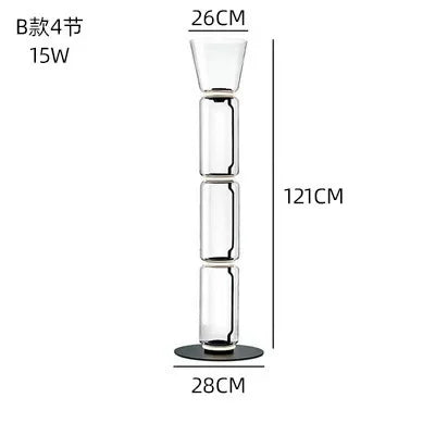 Nordic Glass Cylinder Floor Lights Sofas for Living Room Bedroom Bedside Stand Lamp Minimalist Home Art Decor Lighting Fixture