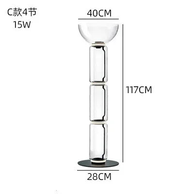 Nordic Glass Cylinder Floor Lights Sofas for Living Room Bedroom Bedside Stand Lamp Minimalist Home Art Decor Lighting Fixture