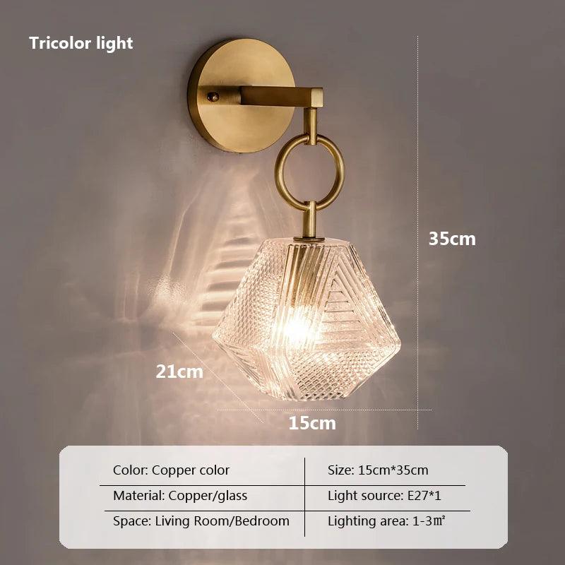 Nordic Glass Wall Lamp Beside Bedroom Bathroom Mirror Light American Style LED Wall Sconces Vintage Edison Lighting Luminaire