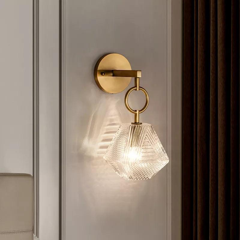 Nordic Glass Wall Lamp Beside Bedroom Bathroom Mirror Light American Style LED Wall Sconces Vintage Edison Lighting Luminaire