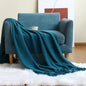 Nordic Sofa Blanket Knitted Shawl Solid Color Bed End Towel Wool Sofa Towel Hotel Bedroom Decorative Blanket Soft Nap Bedspread