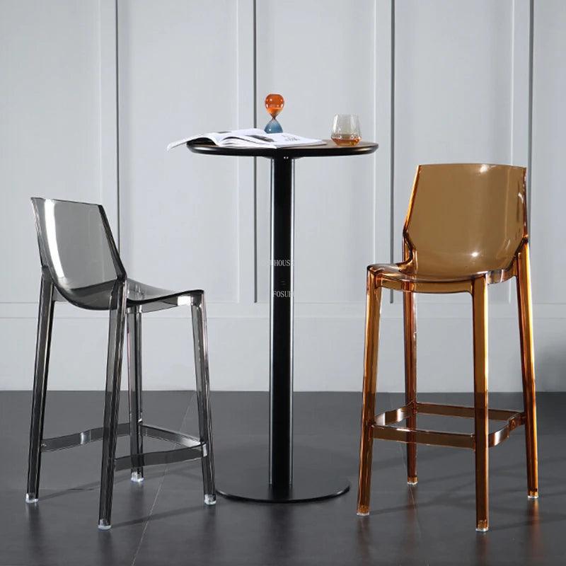 Nordic Transparent Acrylic Bar Chairs Simple High Stool Modern Luxury Bar Chairs Backrest Taburetes Cocinas Kitchen Furniture