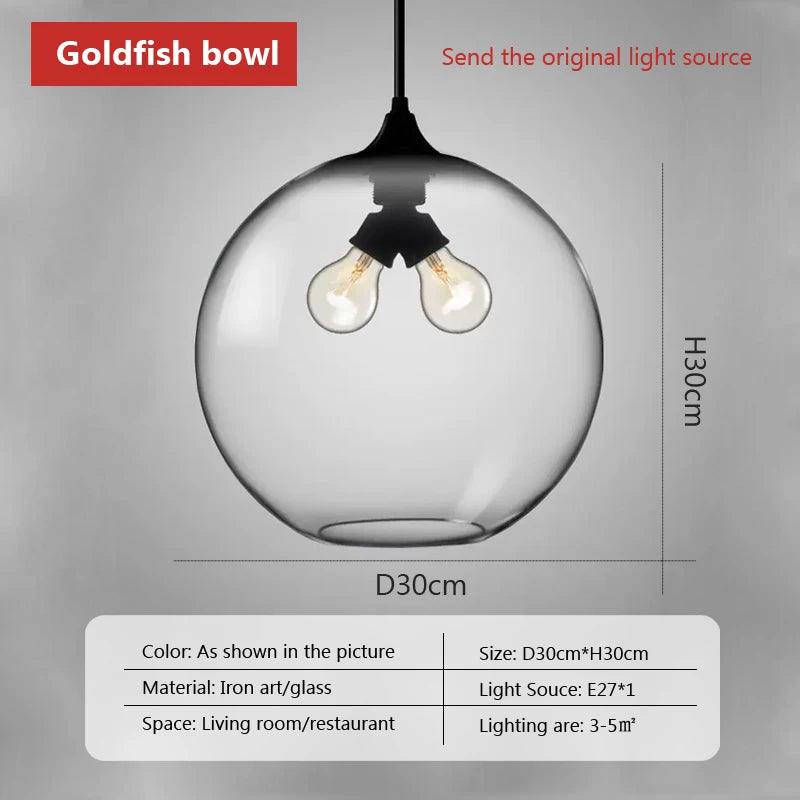 Nordic hanging loft Glass lustre Pendant Light industrial decor Lights Fixtures Modern E27/E26 for Kitchen Restaurant Lamp