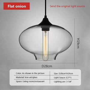 Nordic hanging loft Glass lustre Pendant Light industrial decor Lights Fixtures Modern E27/E26 for Kitchen Restaurant Lamp