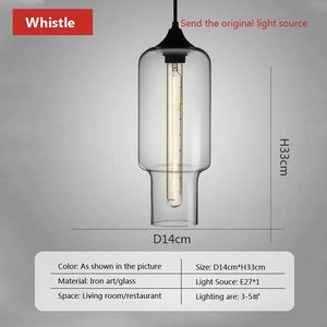 Nordic hanging loft Glass lustre Pendant Light industrial decor Lights Fixtures Modern E27/E26 for Kitchen Restaurant Lamp