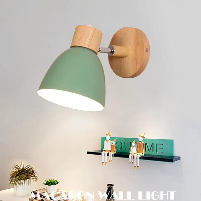 Nordic wall lights bedside wall sconce modern wall light for bedroom Nordic macaroon 6 color steering head E27 85-285V