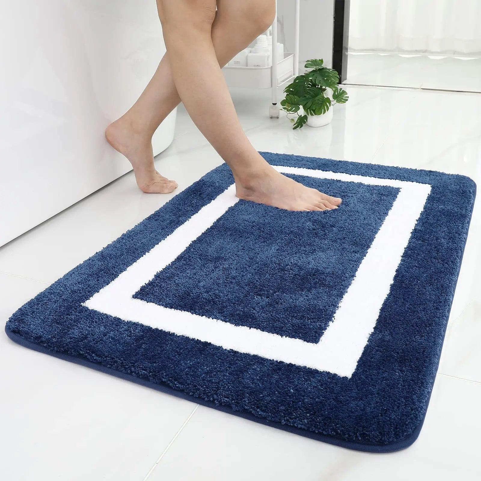 Olanly Soft Bathroom Plush Rug Absorbent Quick Dry Bath Mat Shower Pad Floor Protector Decor Non-Slip Living Room Bedroom Carpet