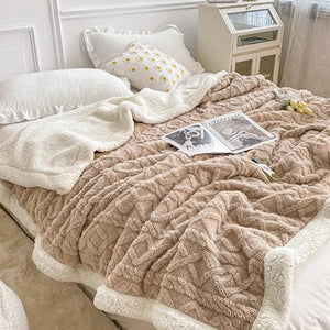 Plaid Blanket Wool Fleece Warm Winter Blankets for Adults Kids sofa Bed Cover Duvet Plush Winter Throw Bedspread for Beds