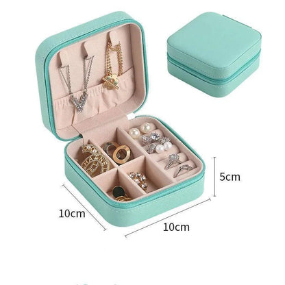 Portable Jewelry Accessory Storage Box Earrings Necklaces Rings Travel Storage Bag Jewelry Boxes Organizer Display Box