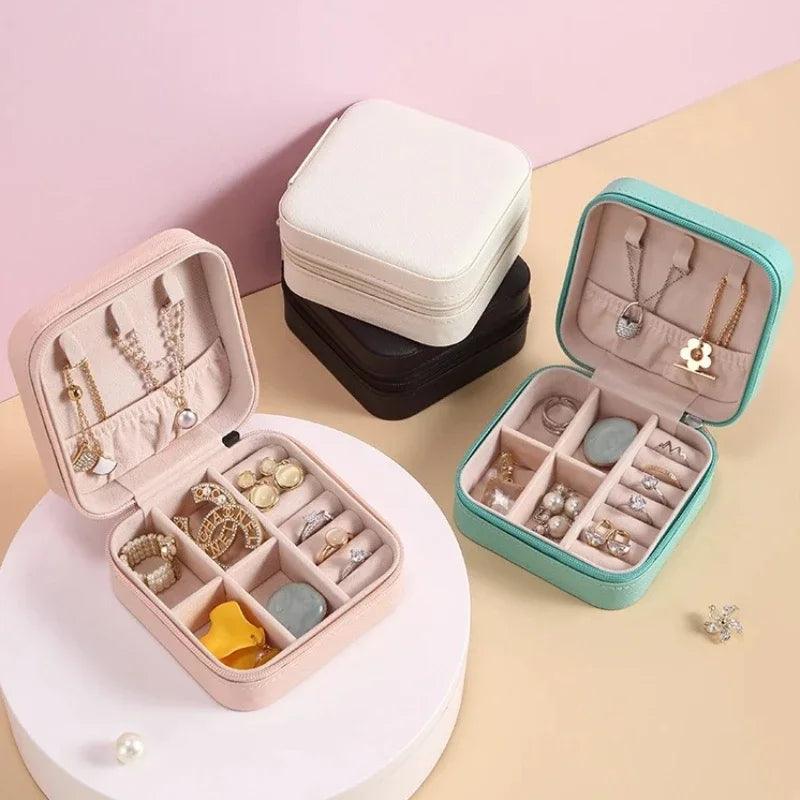 Portable Jewelry Accessory Storage Box Earrings Necklaces Rings Travel Storage Bag Jewelry Boxes Organizer Display Box