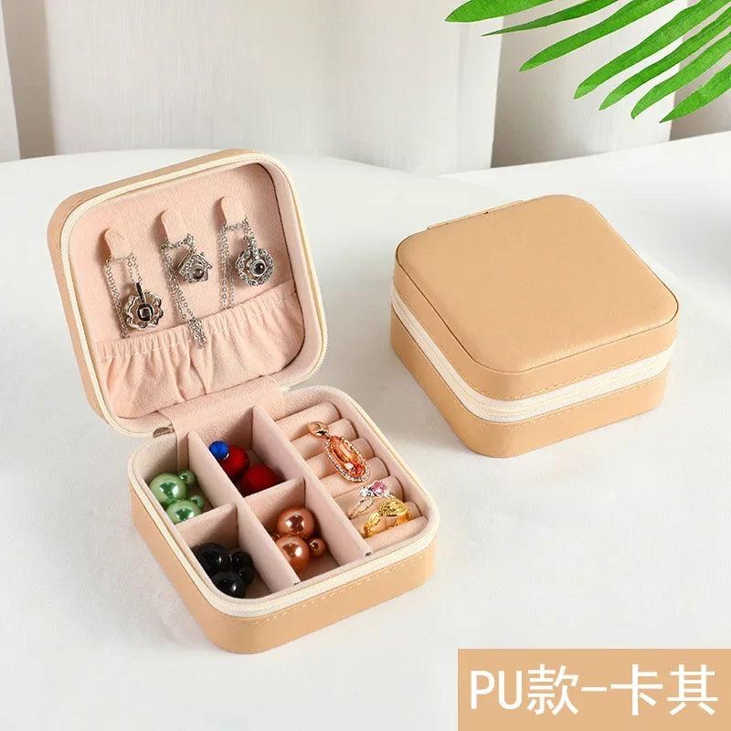 Portable Jewelry Accessory Storage Box Earrings Necklaces Rings Travel Storage Bag Jewelry Boxes Organizer Display Box