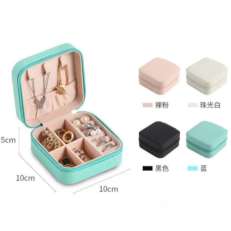 Portable Jewelry Accessory Storage Box Earrings Necklaces Rings Travel Storage Bag Jewelry Boxes Organizer Display Box