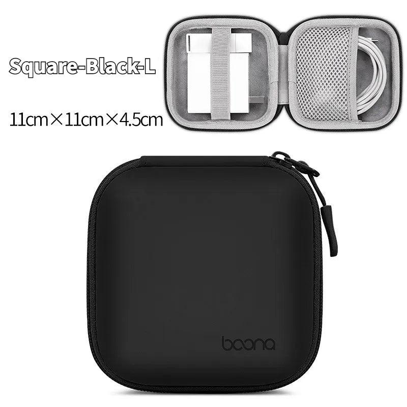 Portable Mini Hard Shell Digital Gadgets Storage Bag Artificial Leather Earphone Charger Case Data Cable U Disk Organizer