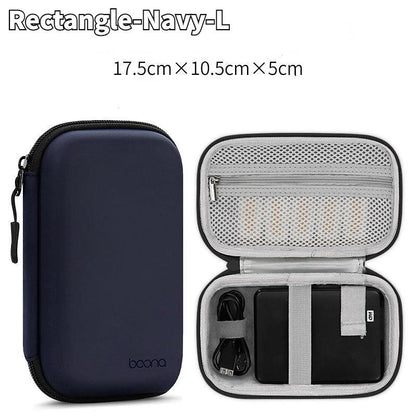 Portable Mini Hard Shell Digital Gadgets Storage Bag Artificial Leather Earphone Charger Case Data Cable U Disk Organizer