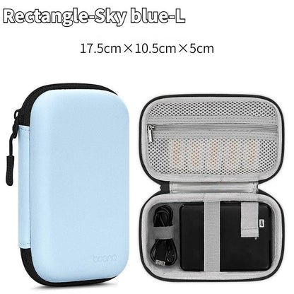 Portable Mini Hard Shell Digital Gadgets Storage Bag Artificial Leather Earphone Charger Case Data Cable U Disk Organizer