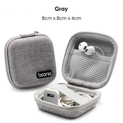 Portable Mini Hard Shell Digital Gadgets Storage Bag Artificial Leather Earphone Charger Case Data Cable U Disk Organizer