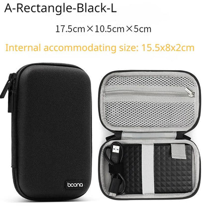 Portable Mini Hard Shell Digital Gadgets Storage Bag Artificial Leather Earphone Charger Case Data Cable U Disk Organizer