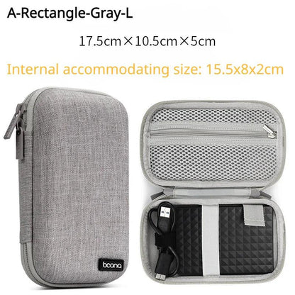 Portable Mini Hard Shell Digital Gadgets Storage Bag Artificial Leather Earphone Charger Case Data Cable U Disk Organizer