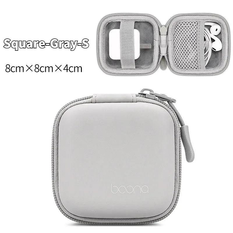 Portable Mini Hard Shell Digital Gadgets Storage Bag Artificial Leather Earphone Charger Case Data Cable U Disk Organizer