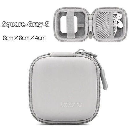 Portable Mini Hard Shell Digital Gadgets Storage Bag Artificial Leather Earphone Charger Case Data Cable U Disk Organizer