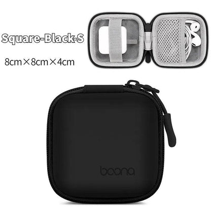 Portable Mini Hard Shell Digital Gadgets Storage Bag Artificial Leather Earphone Charger Case Data Cable U Disk Organizer