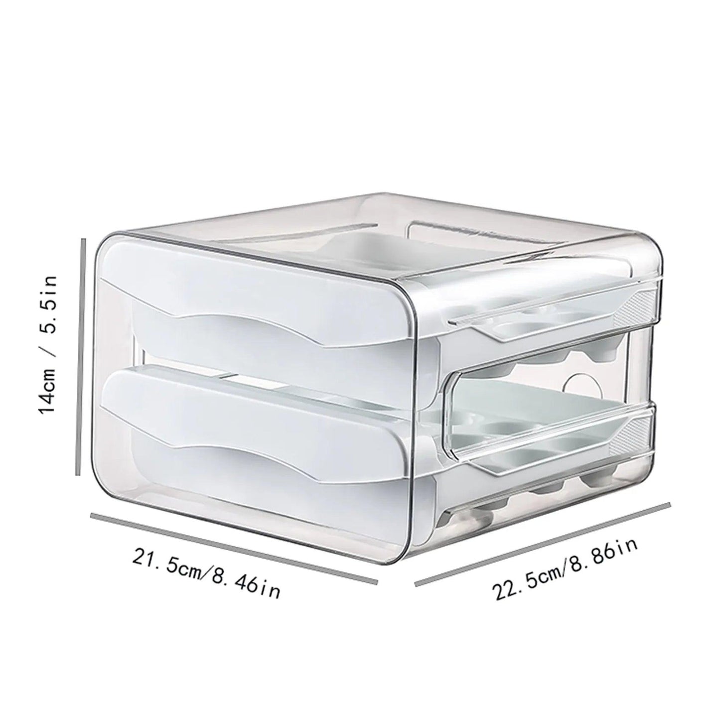 Refrigerator Egg Storage Organizer Egg Holder for Fridger 2-Layer Drawer Type Stackable Storage Bins Clear Plastic Egg Holder