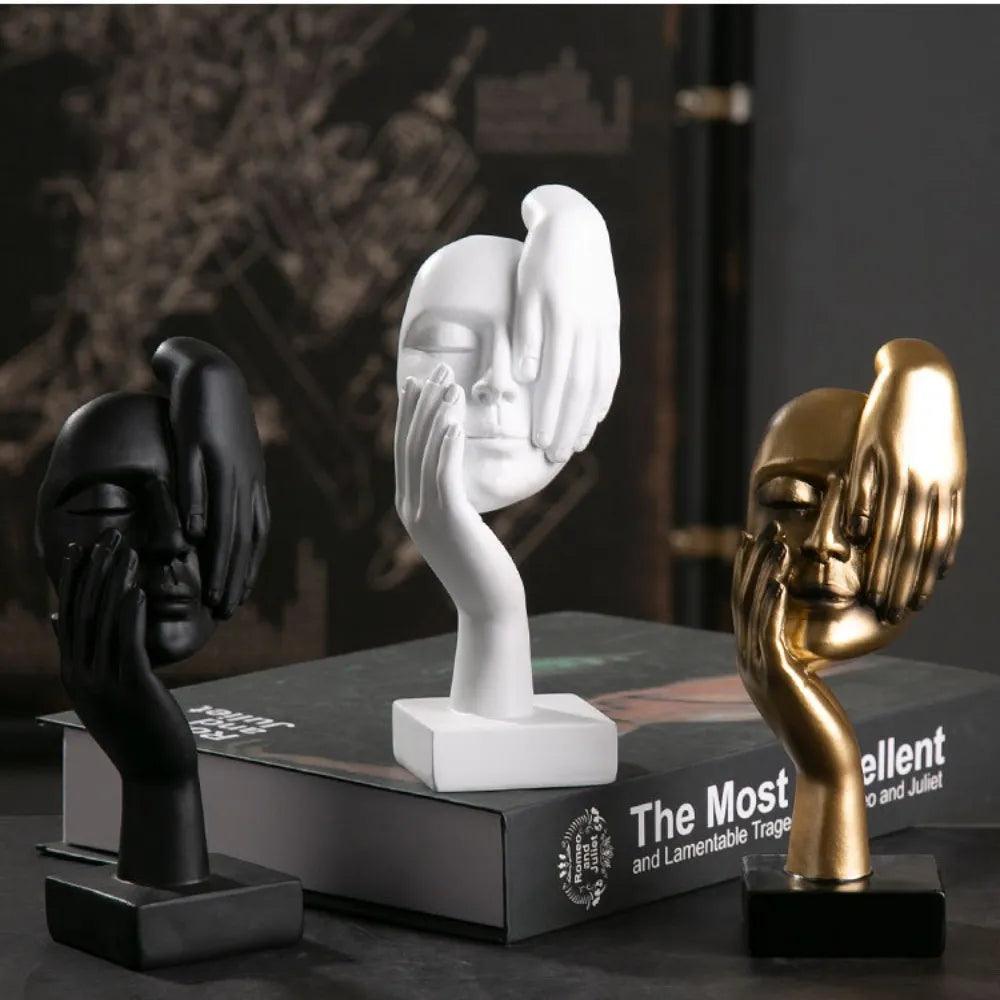 Resin Abstract Statue Desktop Ornaments Sculpture Figurines Face Character Nordic Light Luxury Art Crafts Office Home Decor