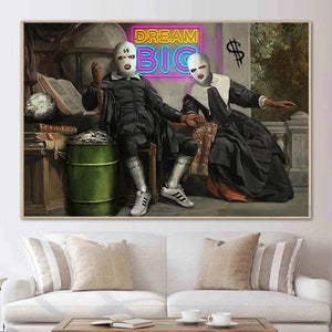 Retro Graffiti Canvas Painting Criss Bellini Wall Art Posters and Prints Masked Art Face Shield Pictures Living Room Decoration