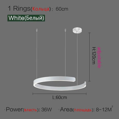 Ceiling chandelier Pendant light Chandeliers for dining room LED Bedroom living room nordic home decor Modern Round ring lamp