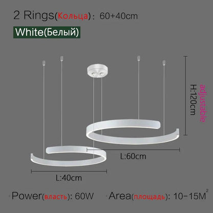 Ceiling chandelier Pendant light Chandeliers for dining room LED Bedroom living room nordic home decor Modern Round ring lamp