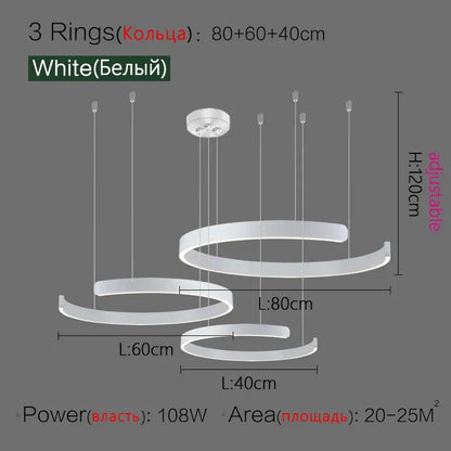 Ceiling chandelier Pendant light Chandeliers for dining room LED Bedroom living room nordic home decor Modern Round ring lamp