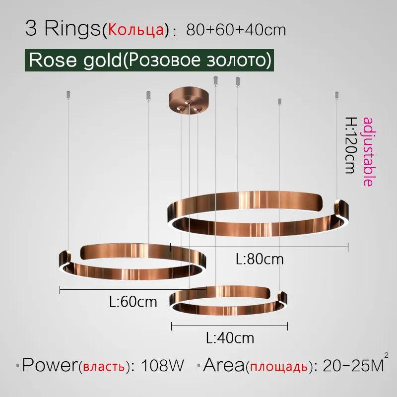 Ceiling chandelier Pendant light Chandeliers for dining room LED Bedroom living room nordic home decor Modern Round ring lamp