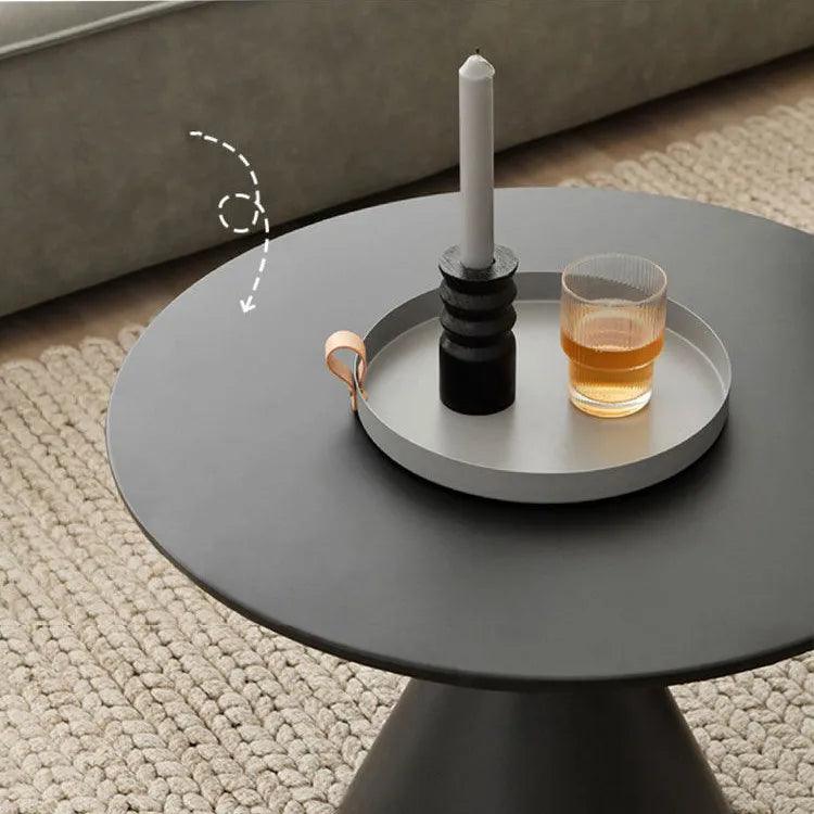 Round Light Luxury Metal Coffee Table Living Room Furniture Sofa Side Table A Few Balcony Tea Table Bedroom Nightstand