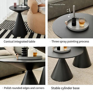 Round Light Luxury Metal Coffee Table Living Room Furniture Sofa Side Table A Few Balcony Tea Table Bedroom Nightstand