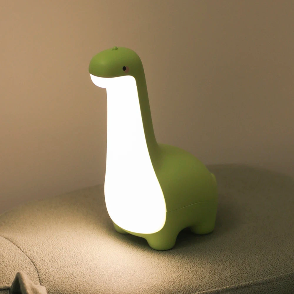 Adorable Dinosaur Night Light for Kids - Eye-Friendly Bedside Lamp with USB Charging