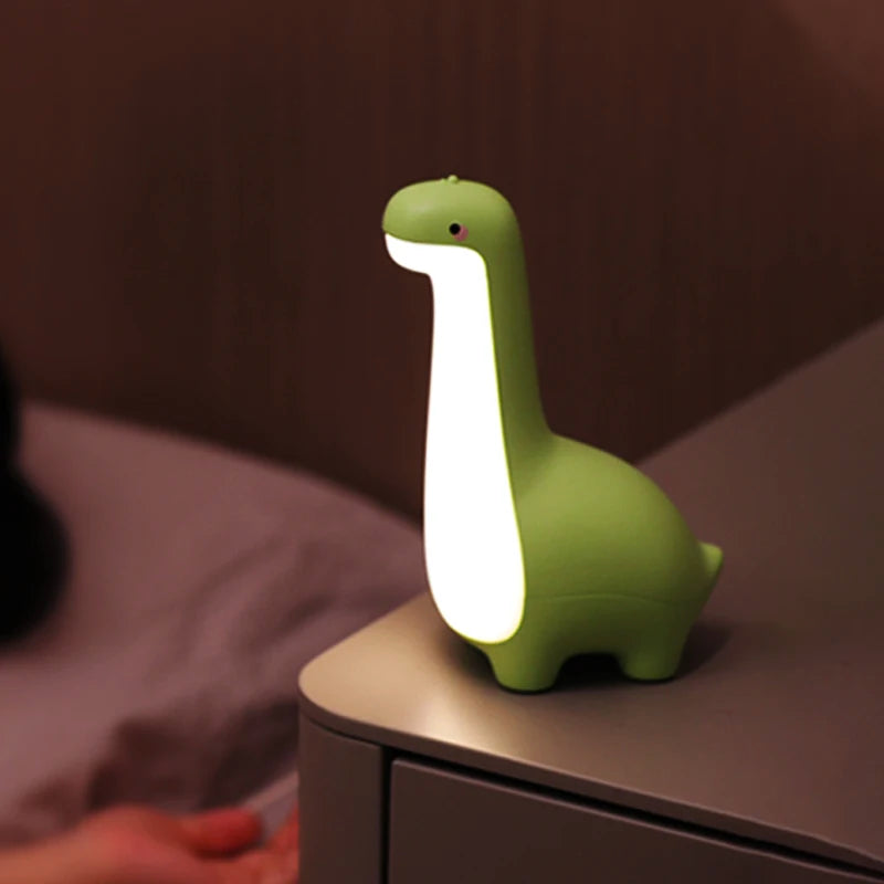 Adorable Dinosaur Night Light for Kids - Eye-Friendly Bedside Lamp with USB Charging