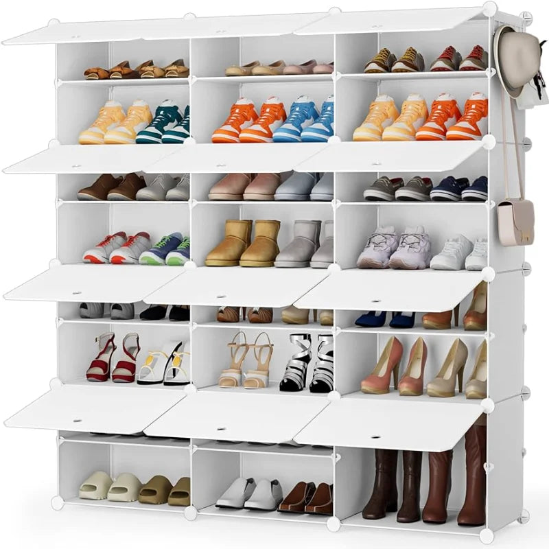 Shoe Storage Cabinet, 48 Pairs Shoe Rack 3 by 8 Tier Shoe Organizer Space Saving Shoe Storage for Closet Hallway Living Room