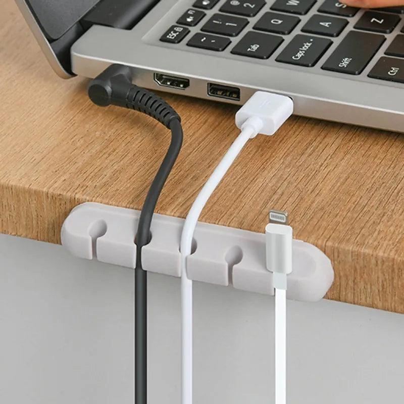 Silicone Cable Organizer USB Winder Desktop Tidy Management Clips Holder For Mouse Keyboard Earphone Headset