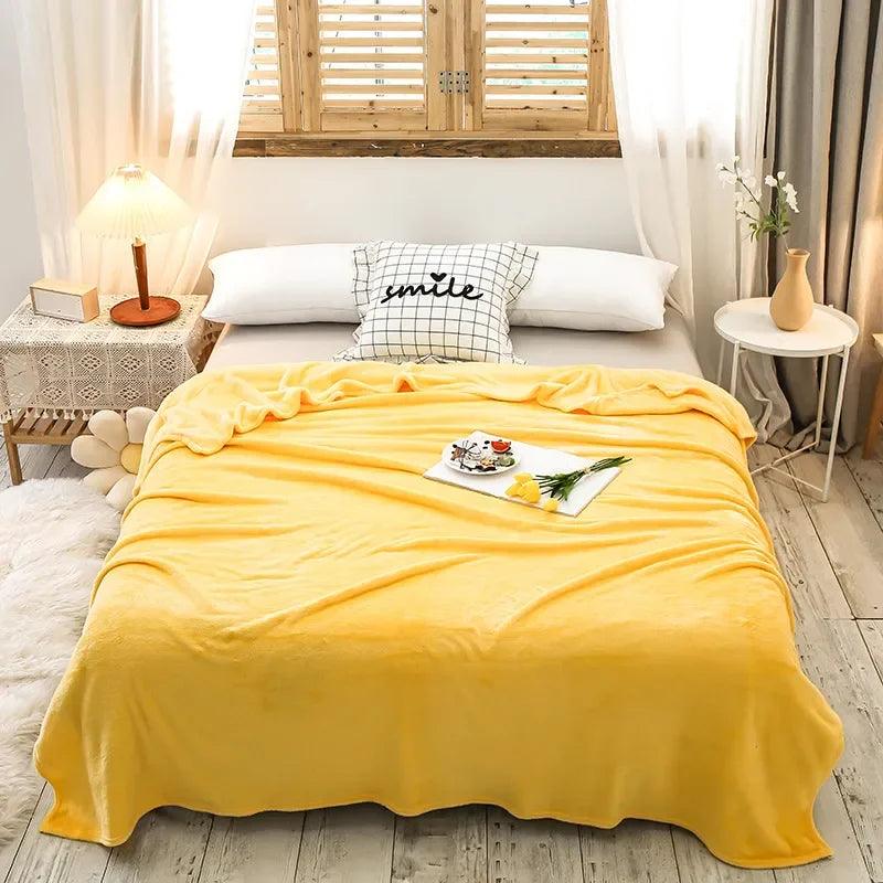 Simple Winter Blanket Rectangle Blanket Double Side Home Supply Rectangle Soft Warm Blankets