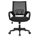 Smile Mart Adjustable Mid Back Mesh Swivel Office Chair with Armrests, Available In Black/Dark Gray/Gray and Other Colors