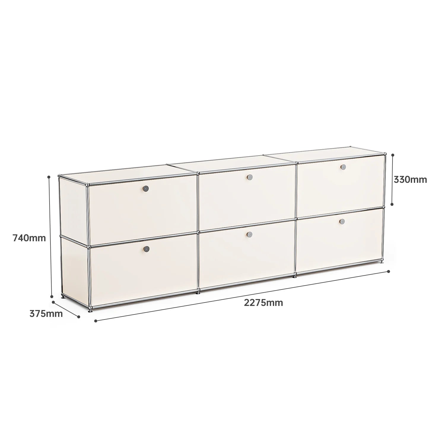 Storage Cabinet Sideboard Haller Cabinet Storage Shelf Modular Furniture Stainless Steel Metal Board Living Room Cabinet-No Keys