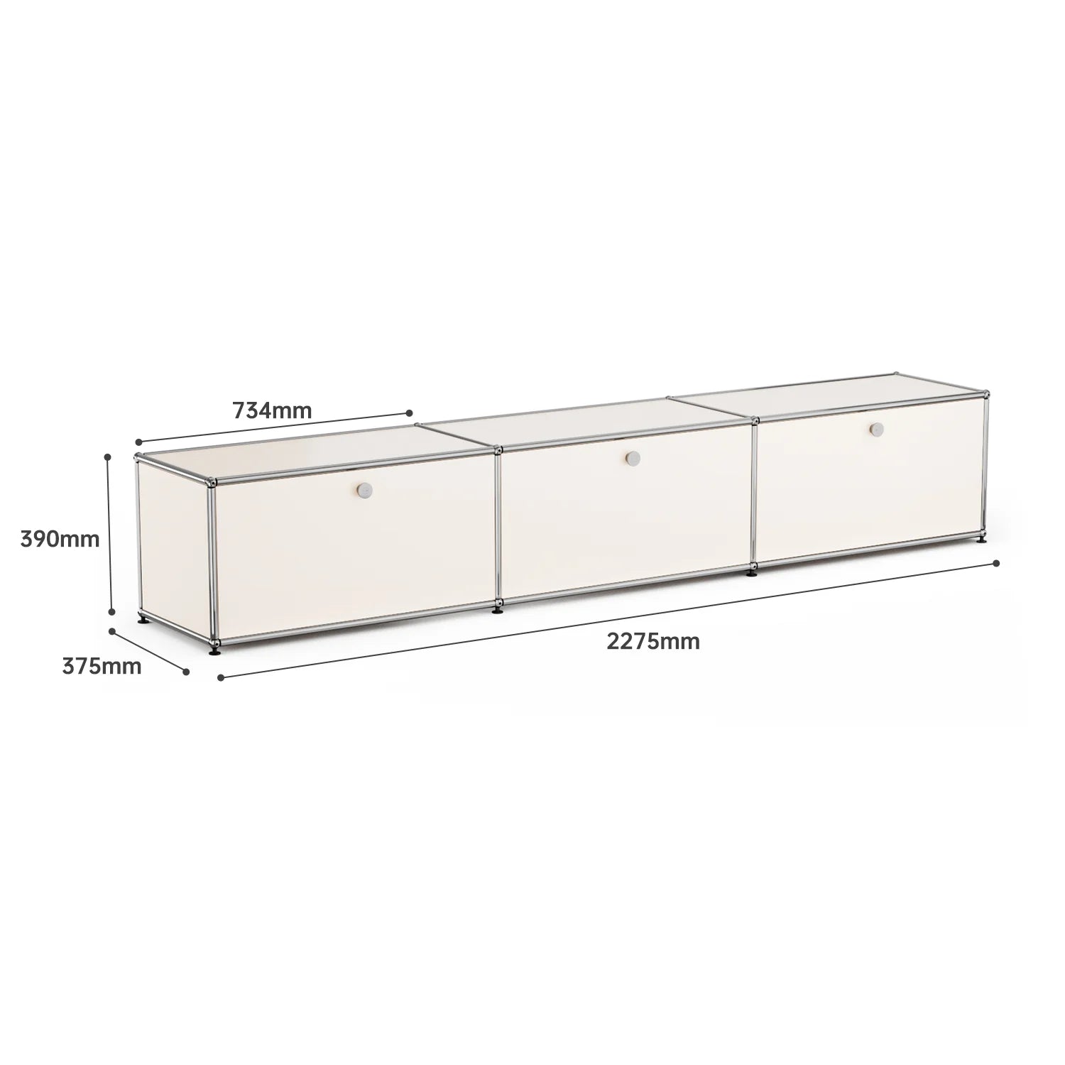 Storage Cabinet Sideboard Haller Cabinet Storage Shelf Modular Furniture Stainless Steel Metal Board Living Room Cabinet-No Keys