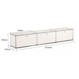 Storage Cabinet Sideboard Haller Cabinet Storage Shelf Modular Furniture Stainless Steel Metal Board Living Room Cabinet-No Keys